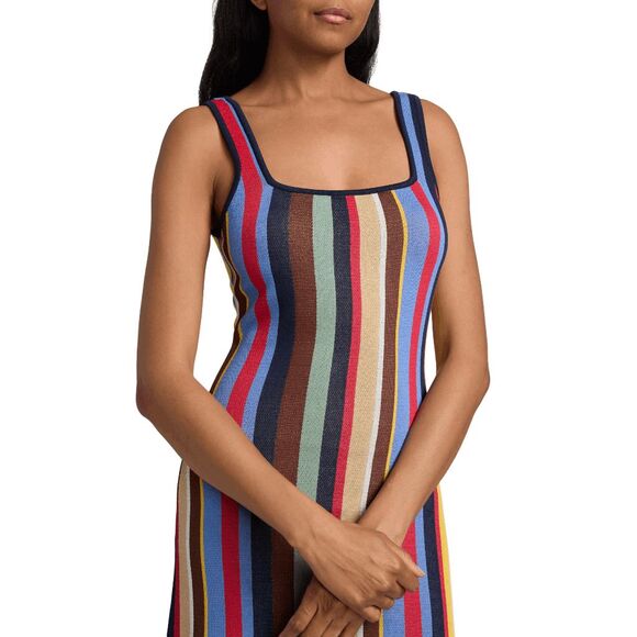 STAUD Katie Market Stripe Midi-Dress Size XL $295 - Picture 4 of 12
